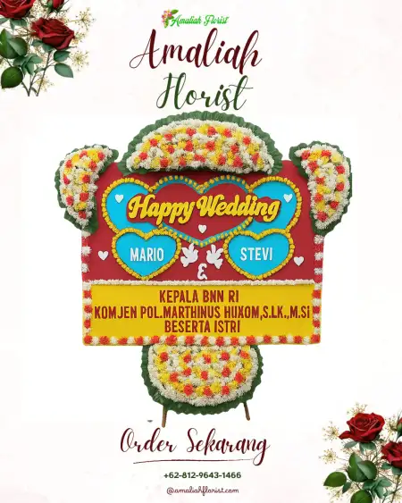 Papan Bunga Pernikahan Tiris